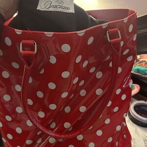 Braciano Red and White Polka Dot Tote